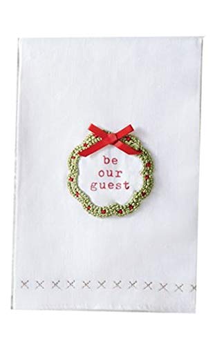 Mud Pie French Knot Christmas Linen Tea Towel