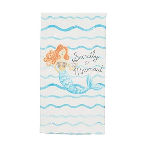 Mud Pie Mermaids Collection Sequin Cotton Hand Towel