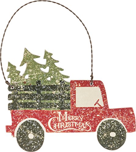 Primitives by Kathy  Wire Wood Tree Truck Christmas Ornament