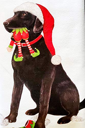 Mary Lake Thompson Black Labrador Retreiver Christmas Elf Dish Towel