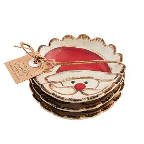 Mud Pie SANTA FARMHOUSE DIPPING DISHES, 4" dia