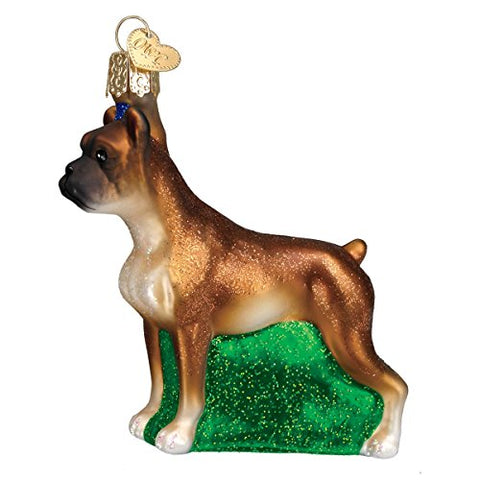 Old World Christmas Boxer Dog Glass Blown Ornament