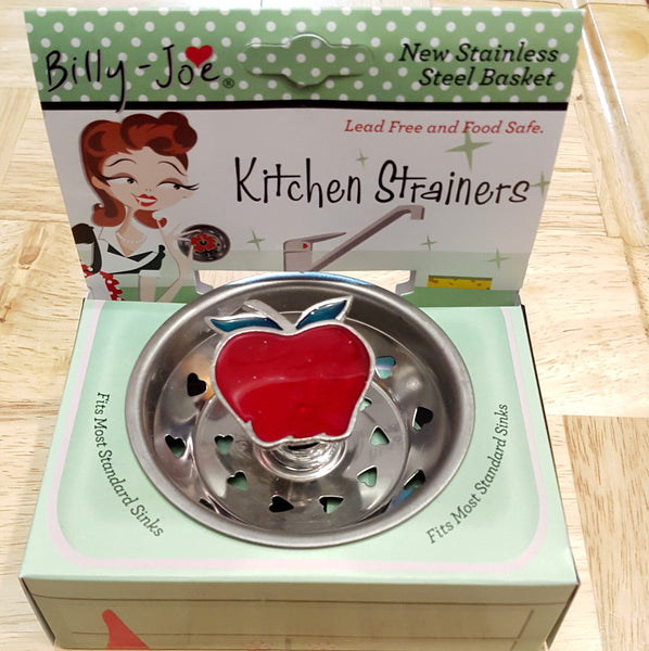 Candy Apple Enamel Stainless Steel Sink Strainer