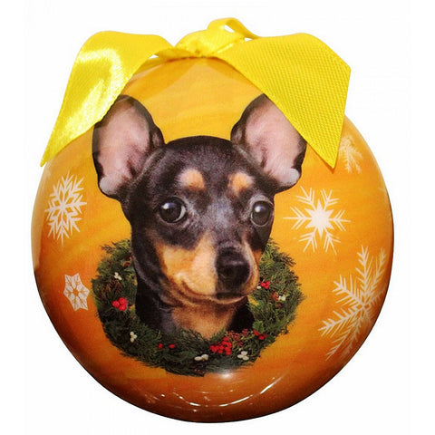 Black Chihuahua Dog Snowflake Christmas Ornament Shatter Proof Ball - 3"