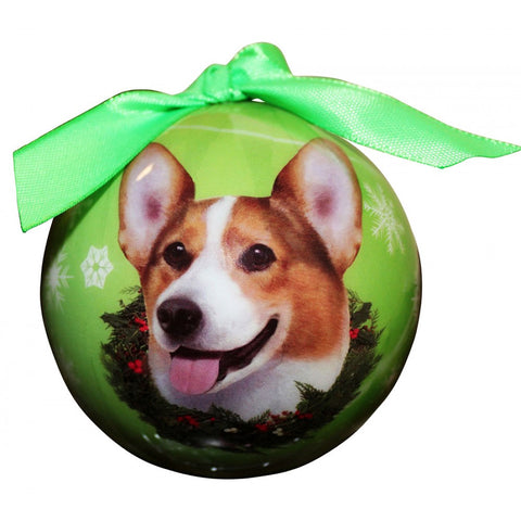 Welsh Corgi Dog Snowflake Christmas Ornament Shatter Proof Ball - 3"