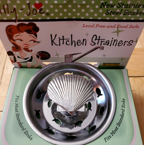 Pewter Scallop Shell Stainless Steel Sink Strainer