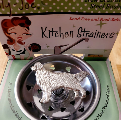 Pewter Golden Retriever Stainless Steel Sink Strainer