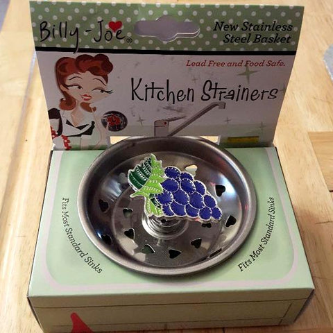 Purple Grapes Enamel Stainless Steel Sink Strainer