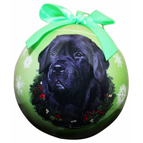 Newfoundland Dog Snowflake Christmas Ornament Shatter Proof Ball - 3"