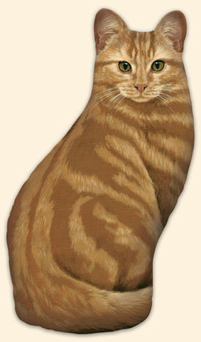 Orange Tabby Cat Screened Cotton Weighted Door Stop