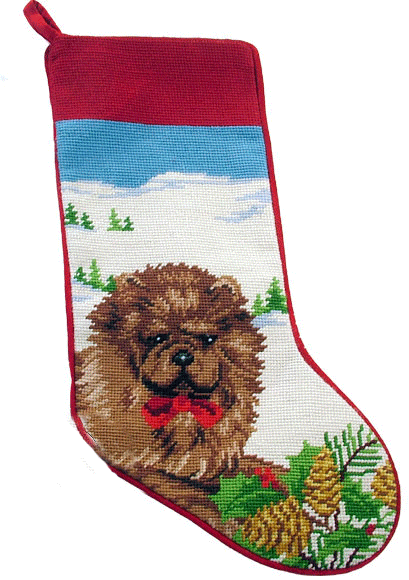 Red Chow Chow Dog Needlepoint Christmas Stocking – For the Love Of Dogs -  Shopping for a Cause