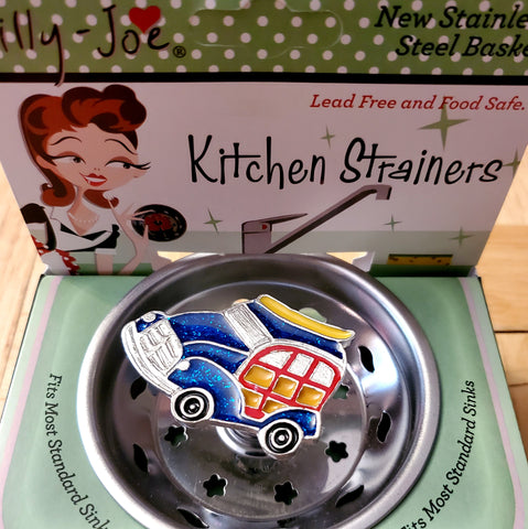 Enamel Woodie Wagon Kitchen Stainless Steel Sink Strainer