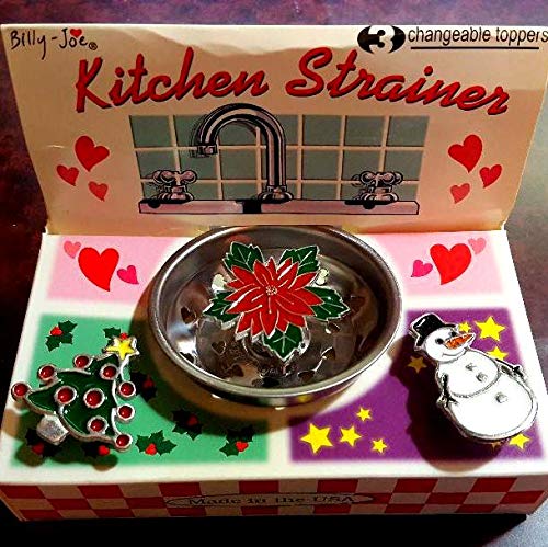 Festive Christmas Set Kitchen Enamel Stainless Steel Sink Strainer - 3 Icons