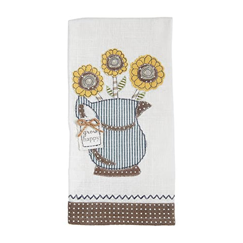 Mud Pie Mud Pie Flower Applique Towel