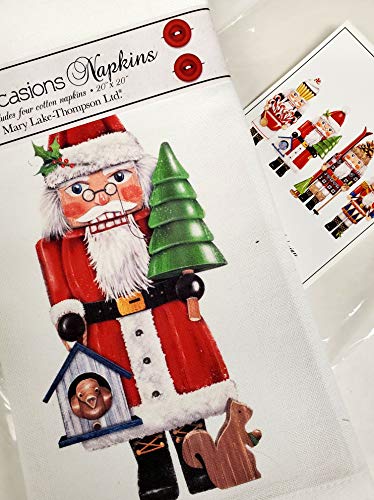 Mary Lake Thompson Set of 4 Cotton Cloth Napkins Four Christmas Nutcrackers