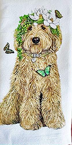 Mary Lake Thompson Goldendoodle Magnolia Crown Dish Towel