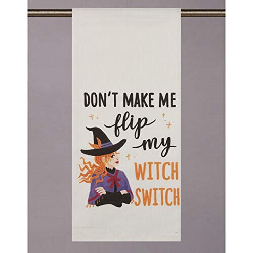 Peking Handicraft 04TG822WC Flip My Witch Switch Print Kitchen Towel, 18-inch Length