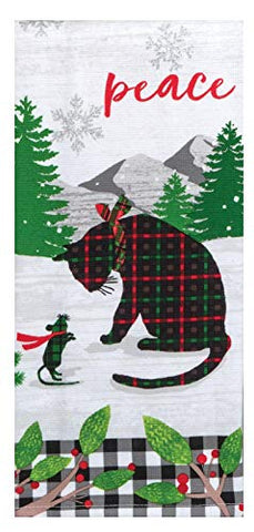 Kay Dee Designs - Holiday Kitties Peace, Dual Purpose Dish Towel, 16 x 26