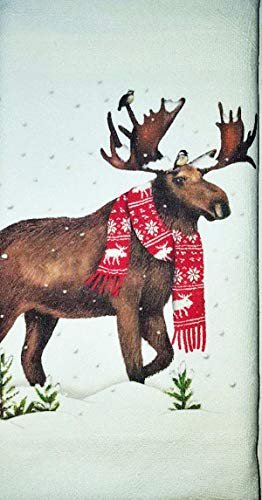 Mary Lake Thompson Winter Scarf Moose Kitchen Dish Towel