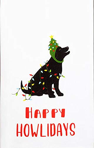 Peking Handicraft Happy Howlidays Dog Lover Lab Christmas Dish Towel