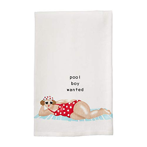 Retro Summer Poolside Lady Towel Collection Dish Towel -