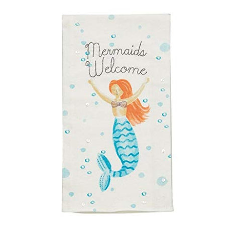 Mud Pie Mermaids Collection Sequin Cotton Hand Towel