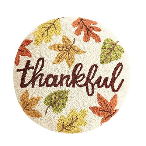 Peking Handicraft 31TG685C16RD Thankful Hook Pillow, 16-inch Diameter