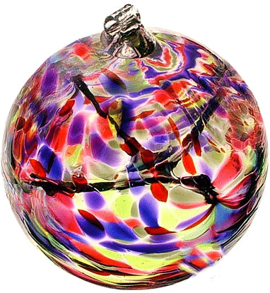 Kitras Art Blown Glass 6" Birthstone Birthday Ball - December