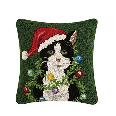 Peking Handicraft 31SJM10273C16SQ Holiday Cat Wrap Around Ornament, 16-inch Length, Cotton