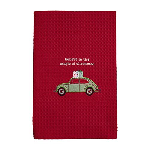 Mud Pie Christmas Car Waffle Weave Dish Towel