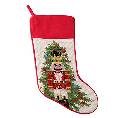 Peking Handicraft Nutcracker Soldier Needlepoint Christmas Stocking