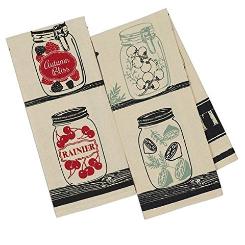 Printed Cotton Dish Towel Set/2 Pickes and Preserves - 18" x 28"