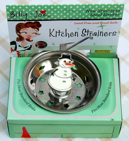 Enamel Winter Snowman Stainless Steel Sink Strainer